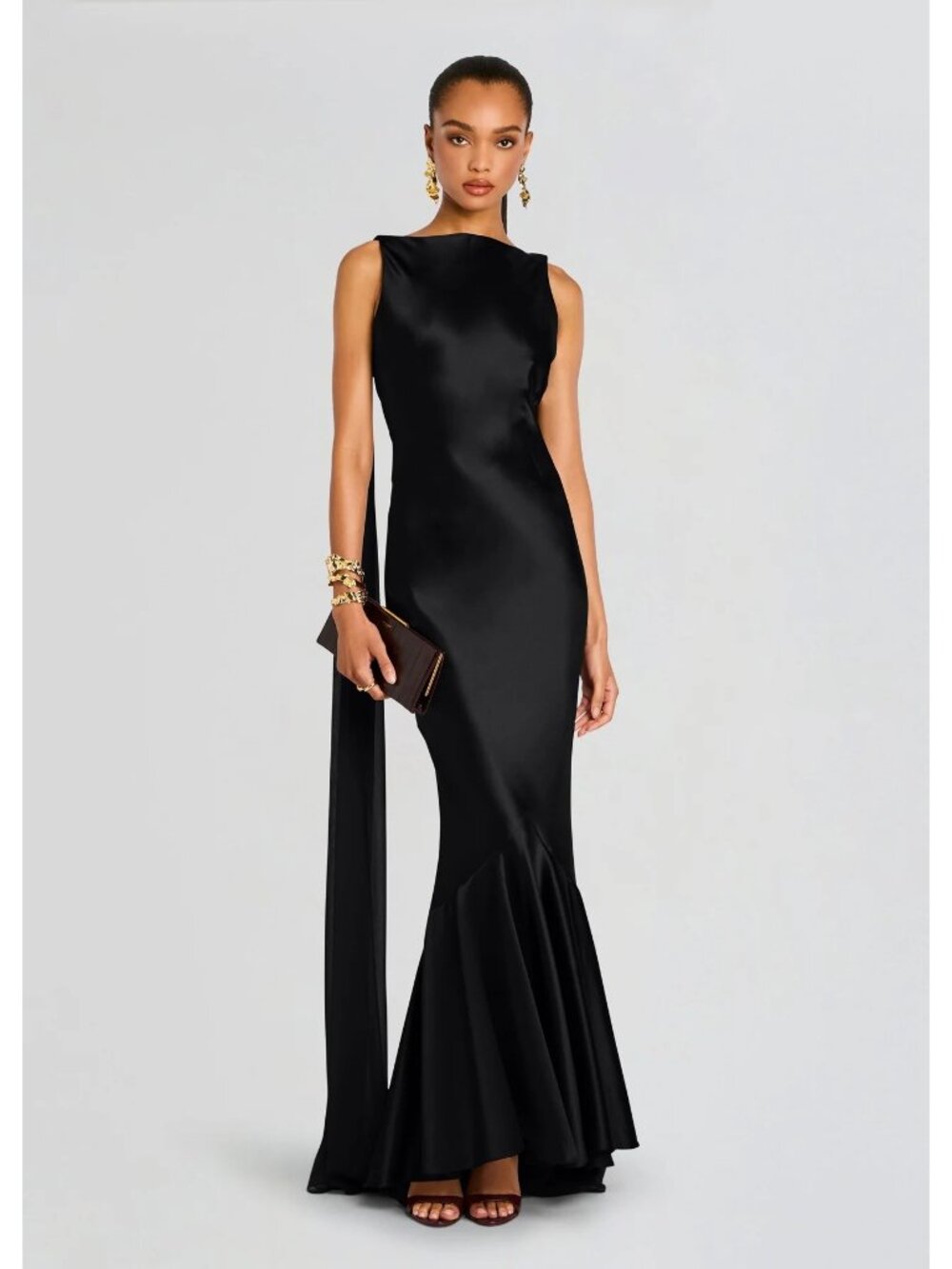 NWT Retrofete Julia Sash Gown Black Size XS (zipper broken)